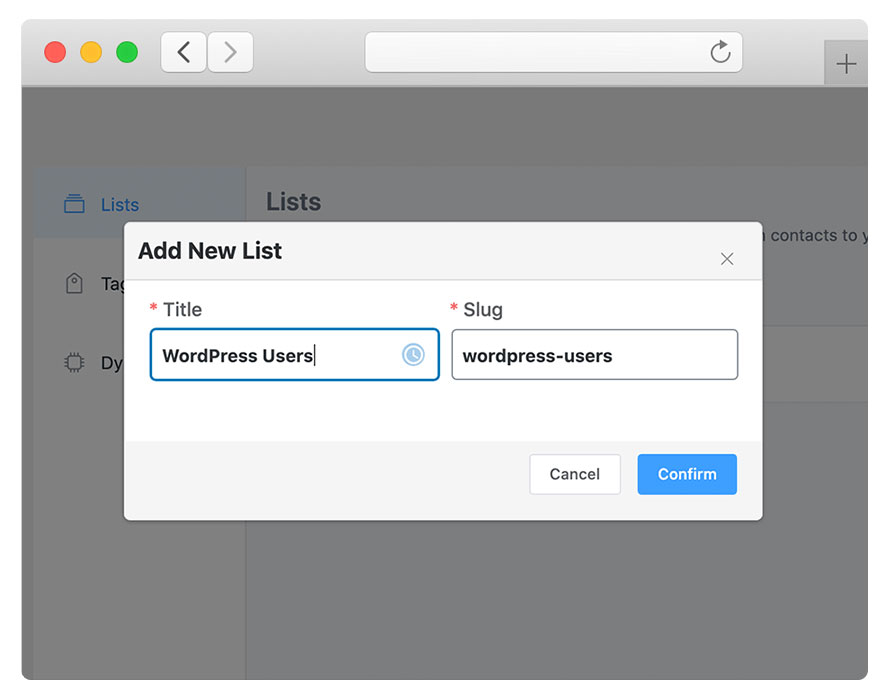 Create contacts list